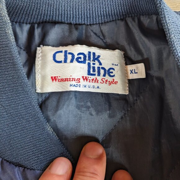 VNTG 90s CHALK LINE NFL FANIMATION Chicago Bears Football All Over Print Jacket - Picture 9 of 10